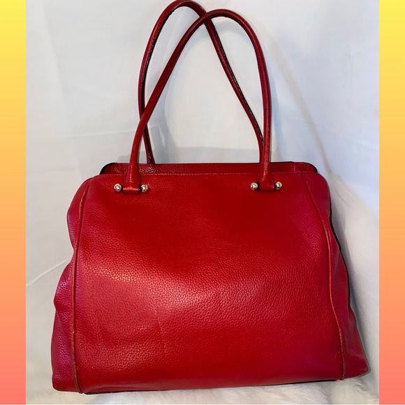 Kate Spade large red leather shoulder bag tote - Picture 2 of 7